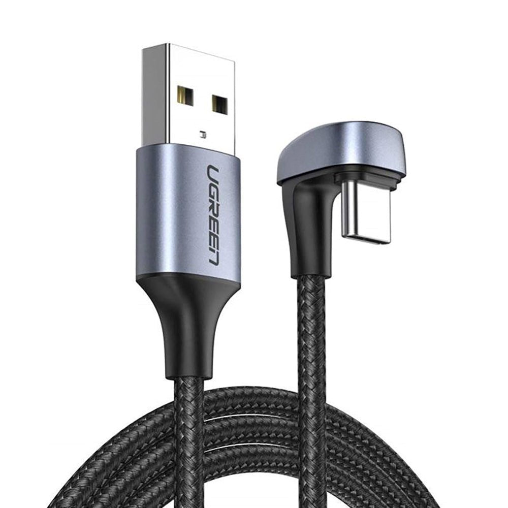 Ugreen 18W 180° Vinklet USB-A til USB-C Kabel - 1m - Sort