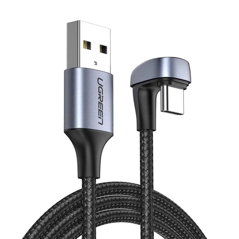 Ugreen 18W 180° Vinklet USB-A til USB-C Kabel - 2 m - Sort