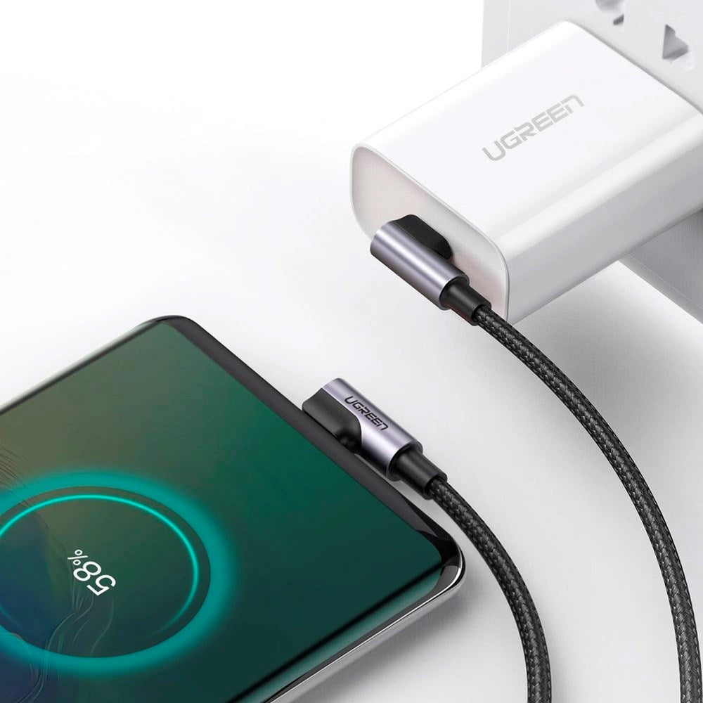 Ugreen - US323 Vinklet USB-C til USB-C Kabel - 1m - Sort