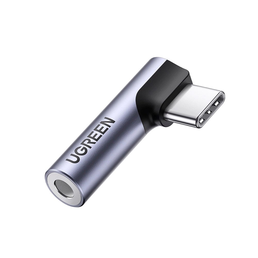 Ugreen - AV154 Vinklet USB-C til Mini Jack Adapter - 3.5mm - Grå