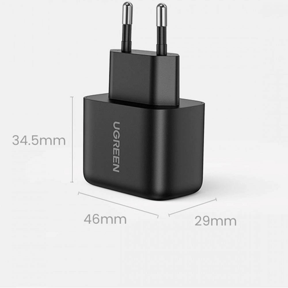 Ugreen 25W USB-C PD Hurtig Vægoplader - Sort