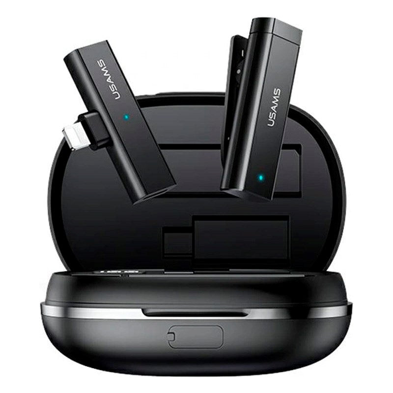 USAMS - Trådløs Lavalier Mikrofon Lightning - Sort