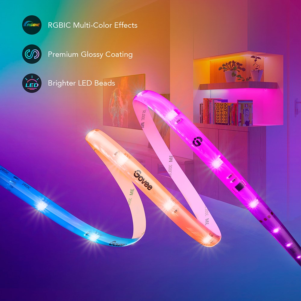 Govee RGBIC LED Silicone Lightstrip Lysstrimmel - 5m - Hvid