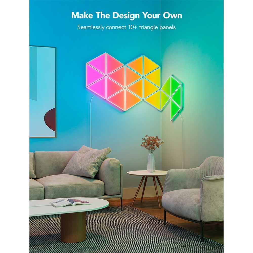 Govee Glide Triangle 3D Light Panels - 10 stk. - Hvid