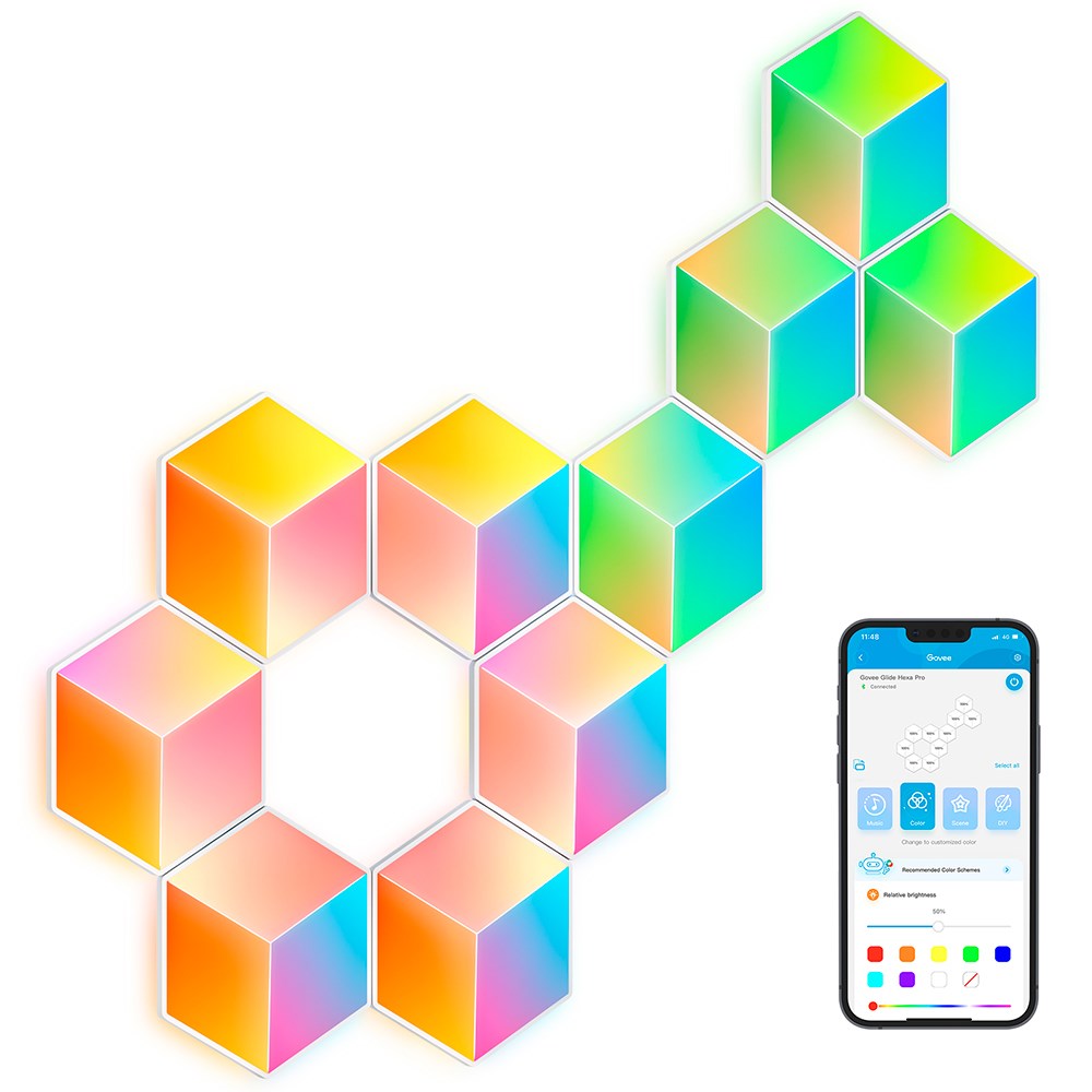 Govee Glide Hexa Pro 3D Light Panels - 10 stk. - Hvid