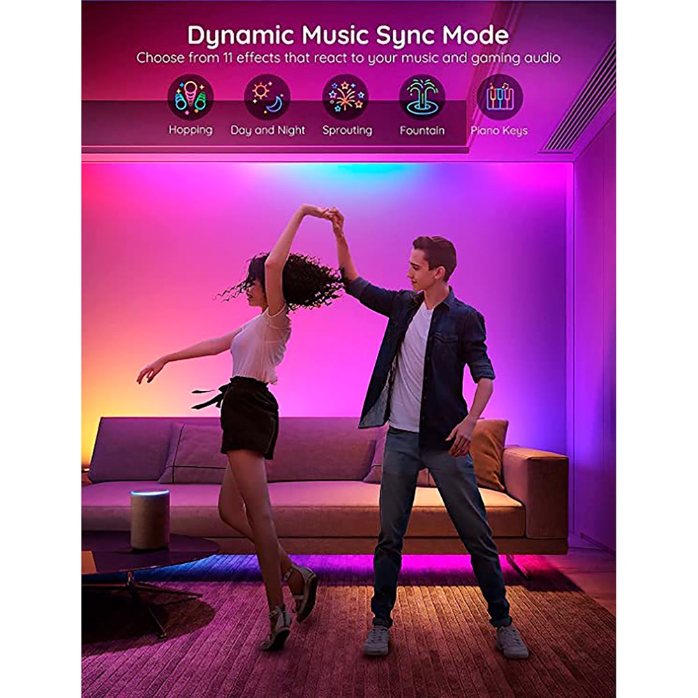 Govee RGBIC Basic Wi-Fi + LED Bluetooth Strip Lights - 5m - Hvid