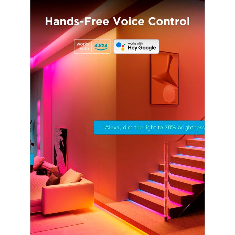 Govee RGBIC Wi-Fi + LED Bluetooth Strip Lights - 5m - Hvid