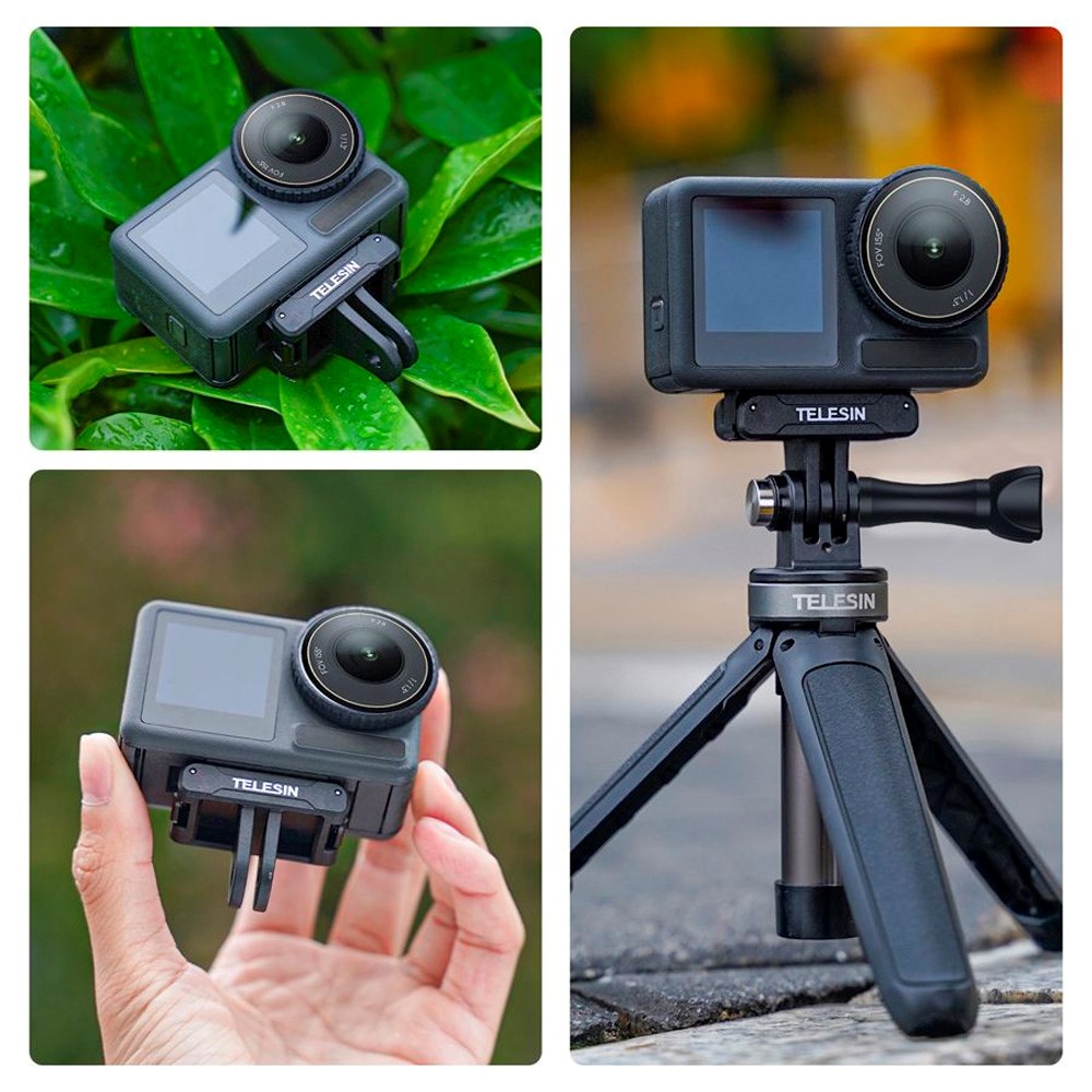 TELESIN - Magnetisk Dobbelt Claw Mount - DJI Osmo Action 3 / 4 / 5 Pro - Sort