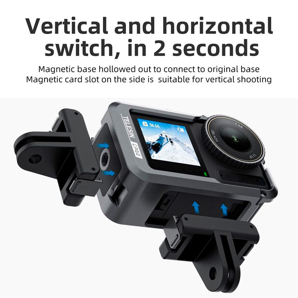 TELESIN - Metal Cage - DJI Osmo Action 3 / 4 - Sort