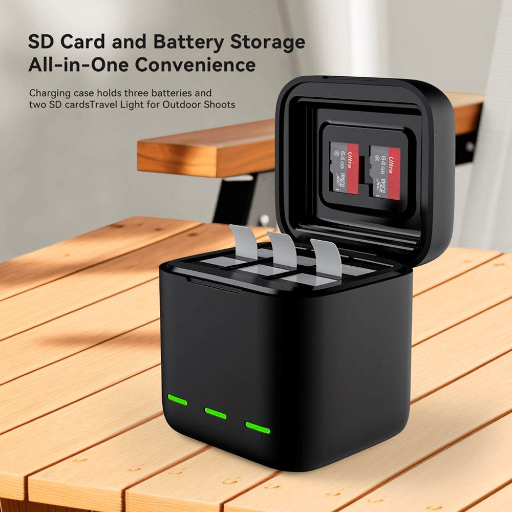 TELESIN - Batteri Opladningscase - GoPro Hero 13 - Sort