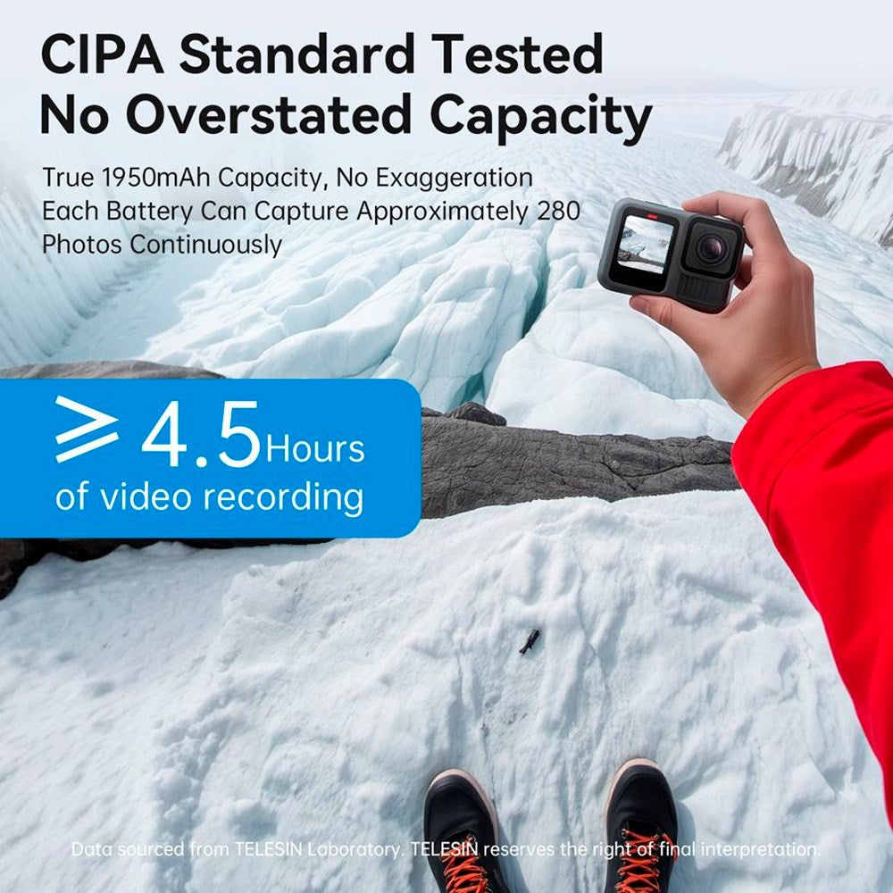 TELESIN - Stamina Batteri - GoPro Hero 13 - Hvid