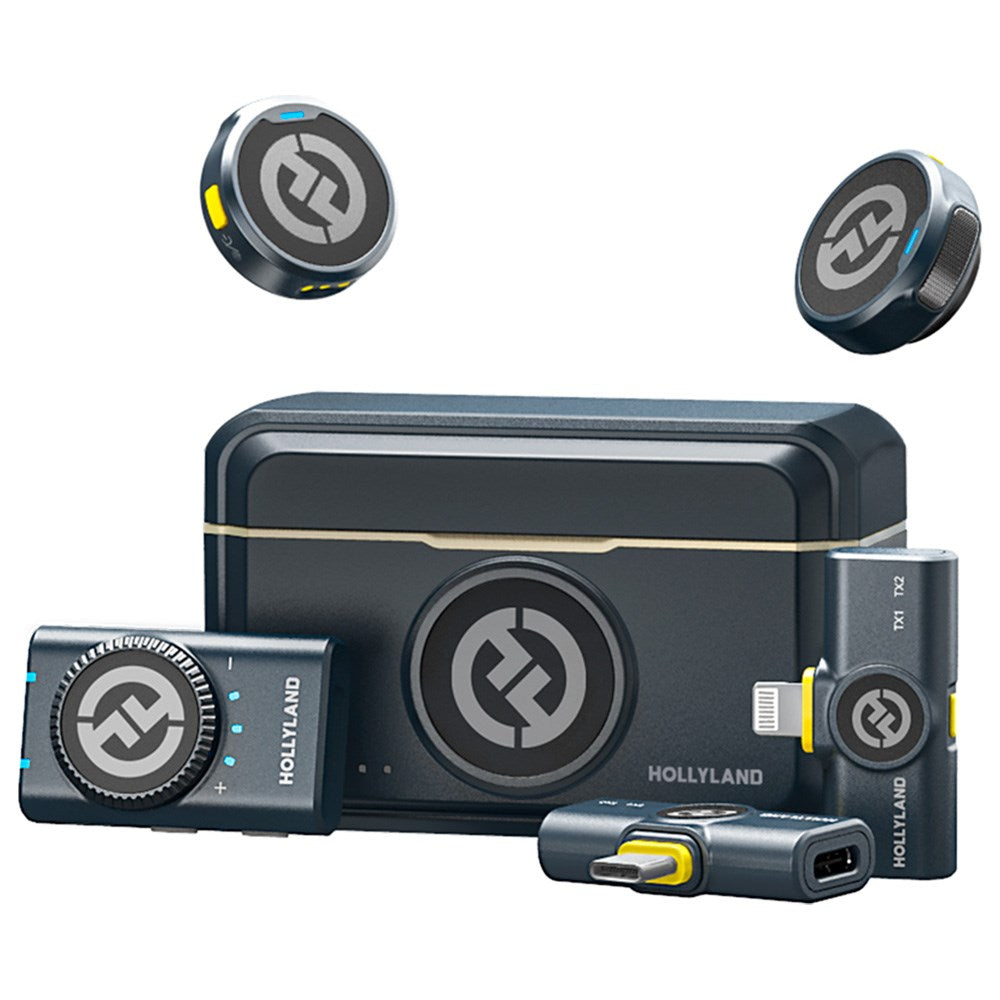 Hollyland Lark M2 Trådløs Mikrofon med 2 x TX & 3 x RX - Combo Version - Sort