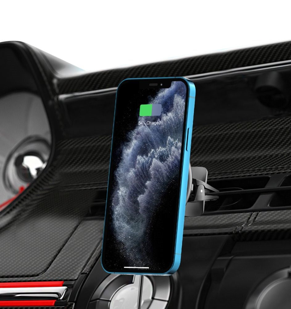 Magnetisk bilholder m. MagSafe Tech-Protech A2 - Trådløs opladning - Sort