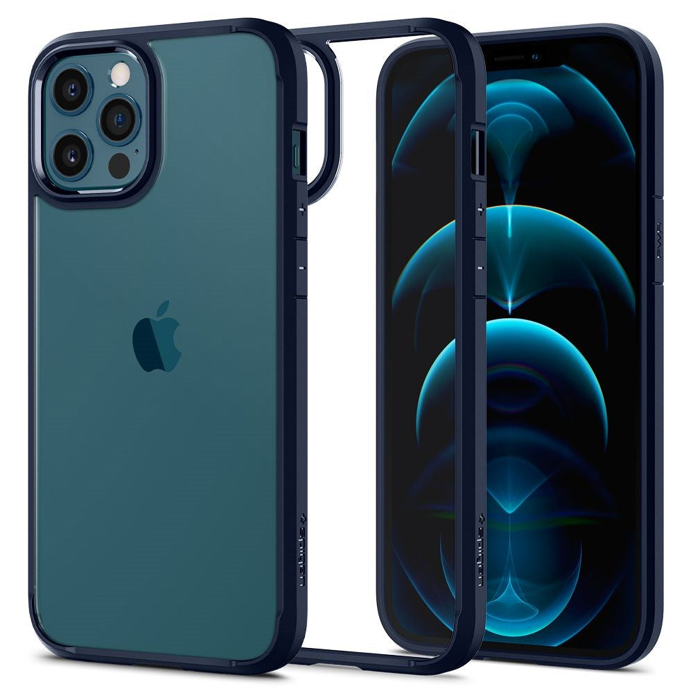 iPhone 12 / 12 Pro Spigen Ultra Hybrid Cover - Gennemsigtig / Blå