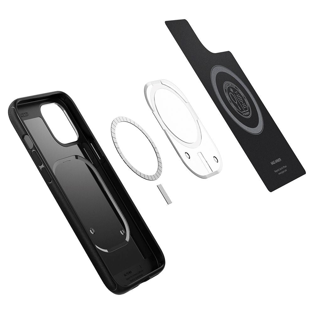 iPhone 12 / 12 Pro Spigen Mag Armor Bagside Cover - MagSafe Kompatibel - Matte Black