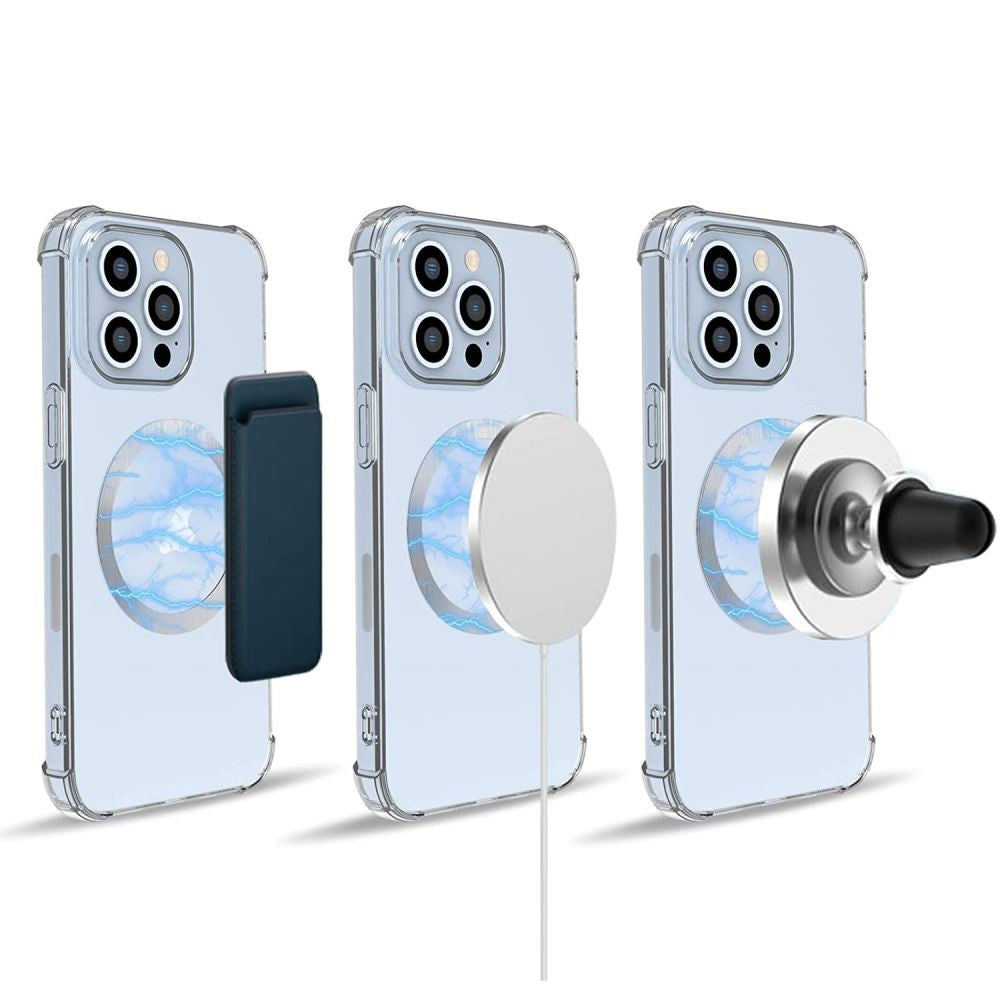 Tech-Protect Magnetiske Ringe - MagSafe Kompatibel - 2 Pack - Sort / Sølv