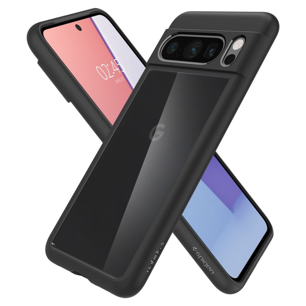 Spigen Google Pixel 8 Pro Ultra Hybrid Case - Gennemsigtig / Sort