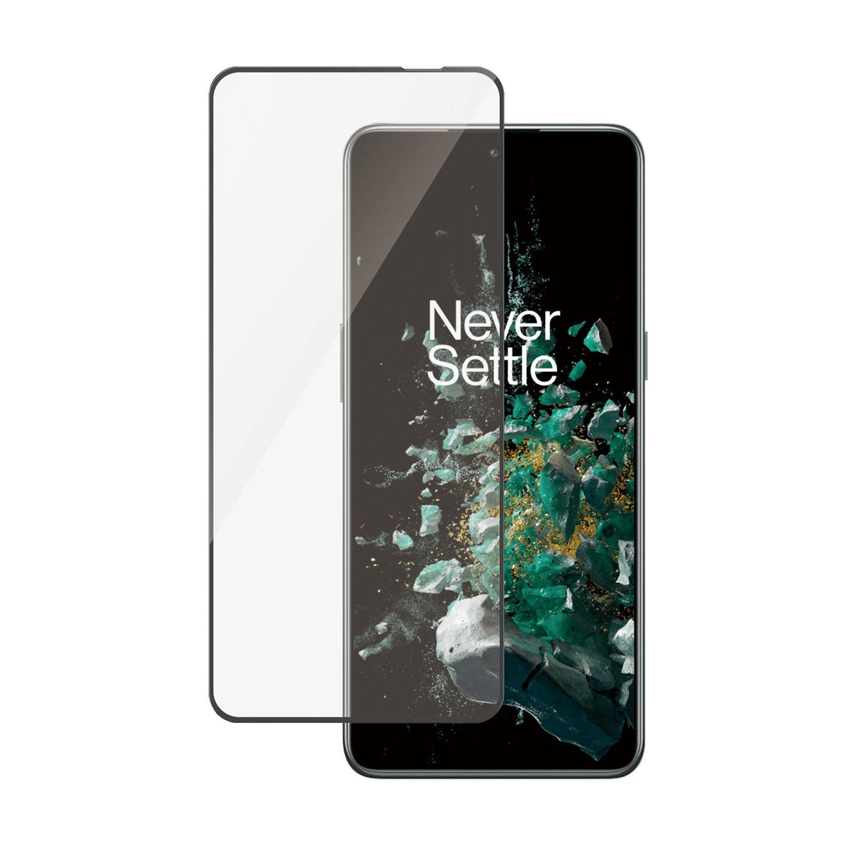 PanzerGlass OnePlus 10T Ultra Wide Fit Skærmbeskyttelsesglas - Platinum Strength - Sort Kant