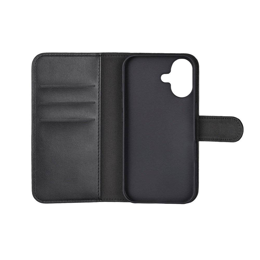 iPhone 16 Classic Wallet Flip Cover m. Kortholder & Stander - Sort