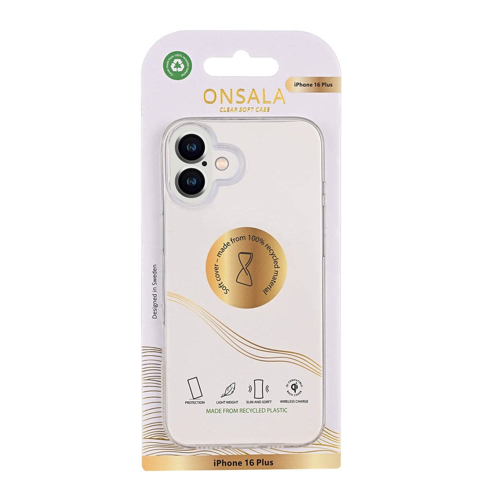 iPhone 16 Plus Onsala 100% Genanvendt Plastik Mobil Cover - Gennemsigtig