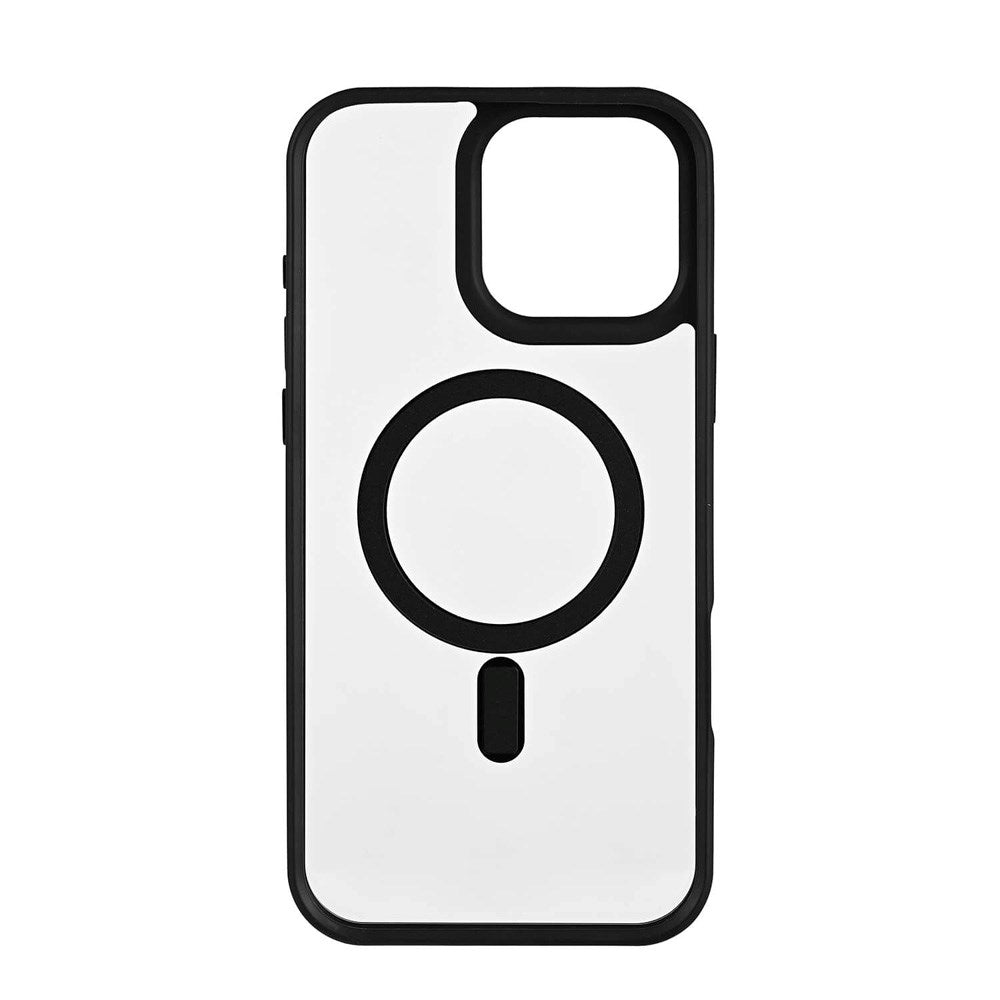 Onsala iPhone 16 Pro Max Bumper Mobil Cover - MagSafe Kompatibel - Sort & Gennemsigtig