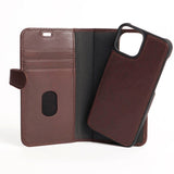 GEAR Buffalo iPhone 13 Mini Wallet Ægte Læder Flip Magnet Cover m. Pung - Brun