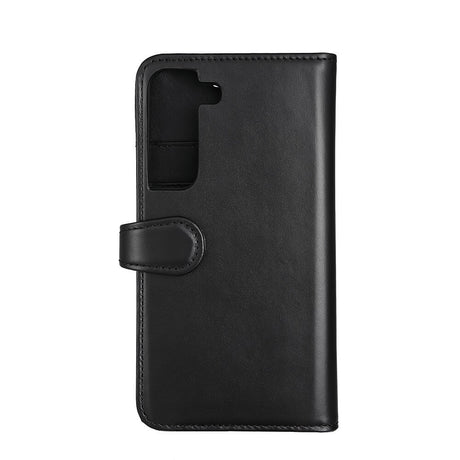 Samsung Galaxy S22 Gear Buffalo Wallet Magnet Flip Cover i Ægte Læder m. Pung - Sort