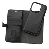 GEAR Buffalo iPhone 15 Pro 2-in-1 Wallet Ægte Læder Magnet Flip Cover m. Pung - Sort