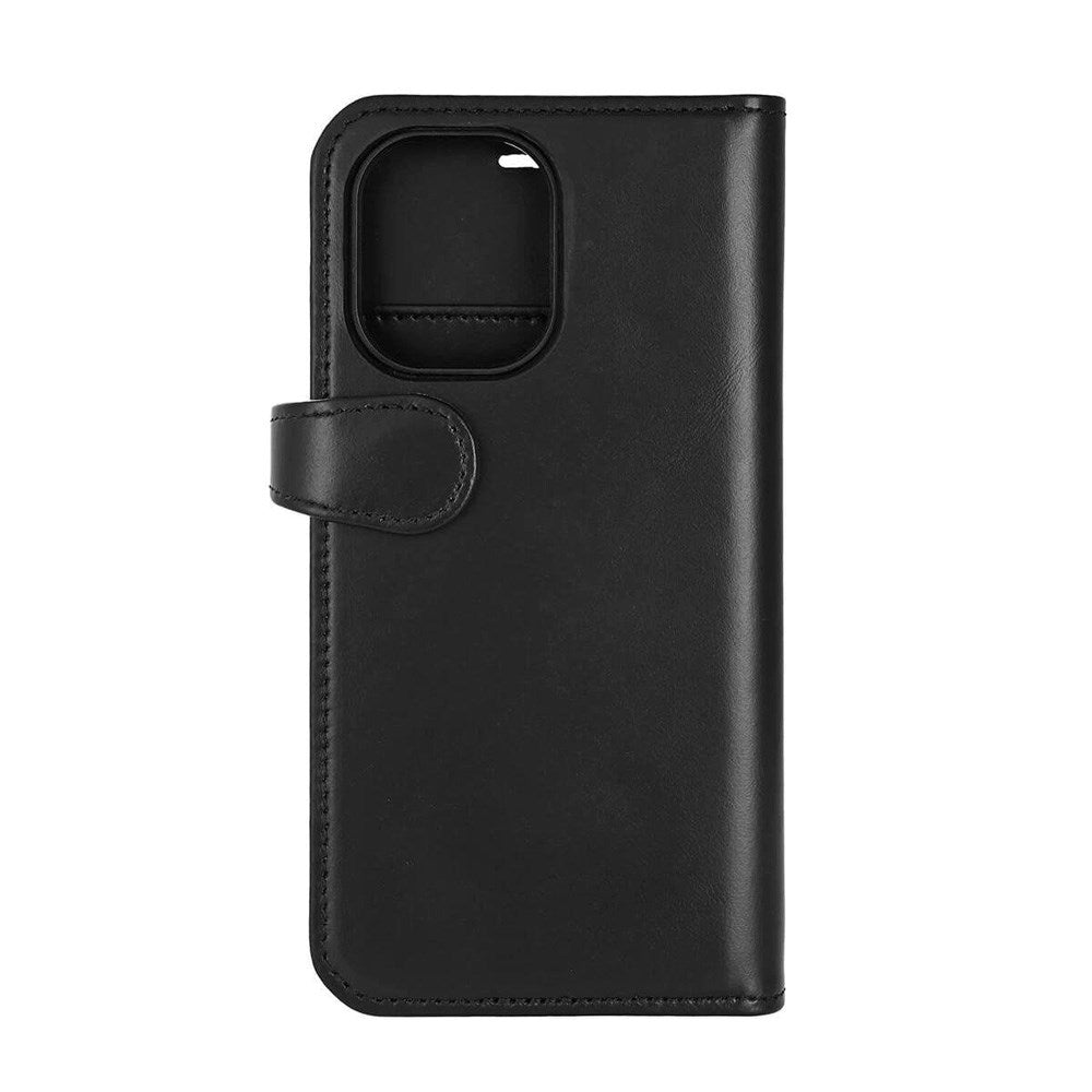 Buffalo iPhone 16 2-in-1 Wallet Ægte Læder Magnet Flip Cover m. Pung - MagSafe Kompatibel - Sort