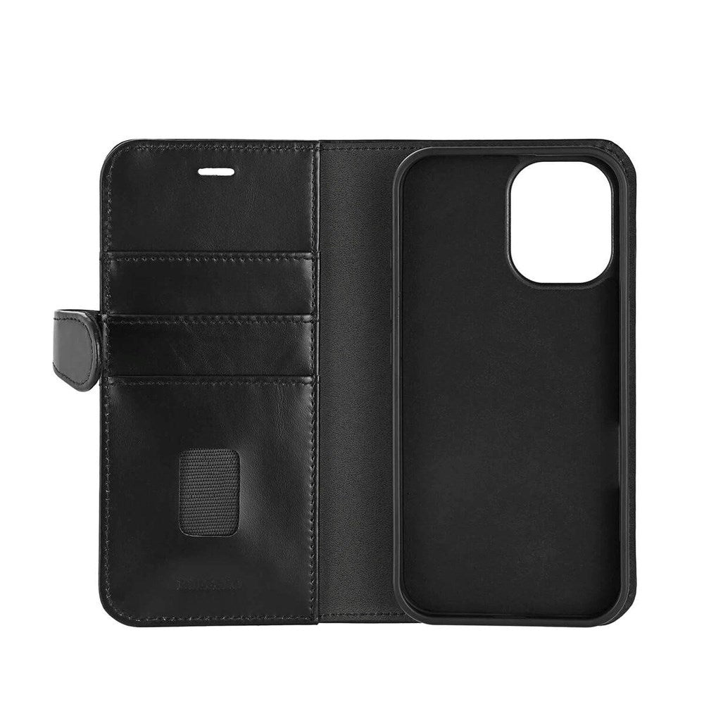 Buffalo iPhone 16 2-in-1 Wallet Ægte Læder Magnet Flip Cover m. Pung - MagSafe Kompatibel - Sort