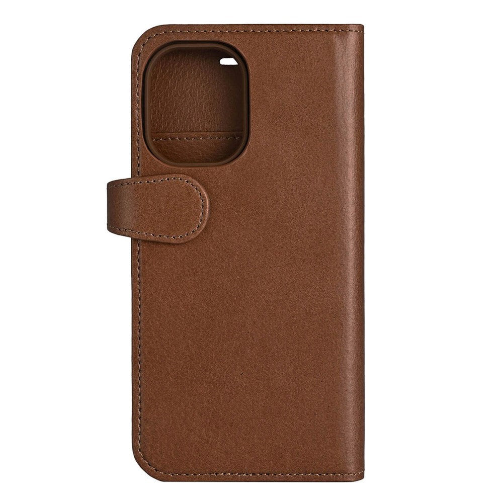 Buffalo iPhone 16 2-in-1 Wallet Ægte Læder Magnet Flip Cover m. Pung - MagSafe Kompatibel - Brun