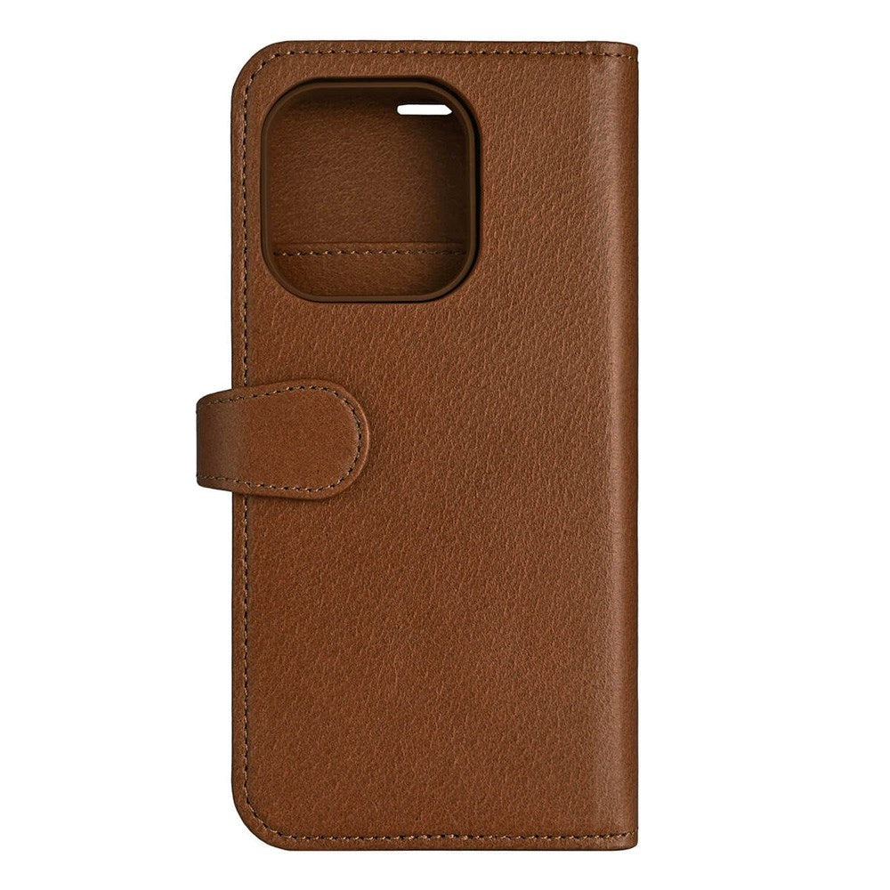 Buffalo iPhone 16 Pro 2-in-1 Wallet Ægte Læder Magnet Flip Cover m. Pung - MagSafe Kompatibel - Brun