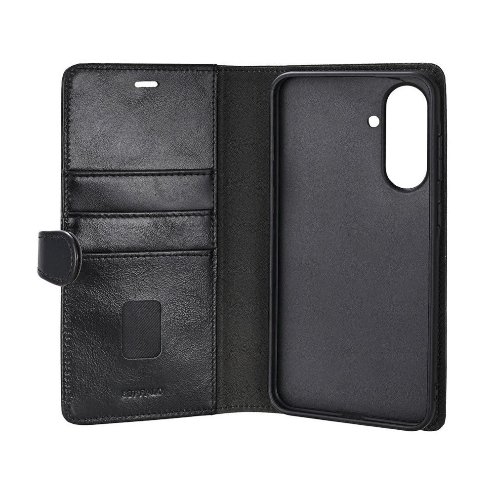 Buffalo Samsung Galaxy A36 (5G) 2-in-1 Wallet Magnet Flip Cover m. Pung - Ægte Læder - Sort