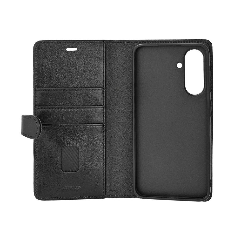 Buffalo Samsung Galaxy A56 (5G) 2-in-1 Wallet Magnet Flip Cover m. Pung - Ægte Læder - Sort