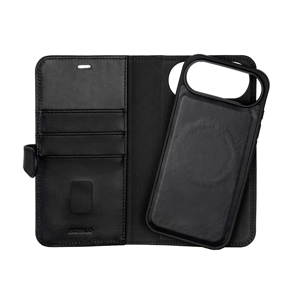 Buffalo iPhone Air Ægte Læder Flip Cover - Sort