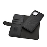 GEAR iPhone 16 Plus Læder Flip Cover 2-i-1 m. Pung 3 Kort - MagSafe Kompatibel - Sort