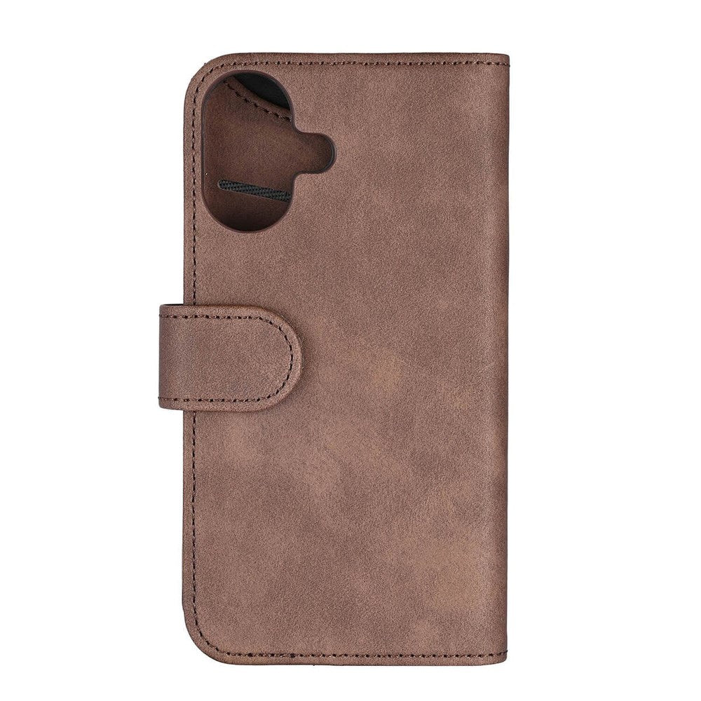 GEAR iPhone 16 Wallet - Læder Flip Cover m. Pung til 3 Kort - MagSafe Kompatibel - Brun