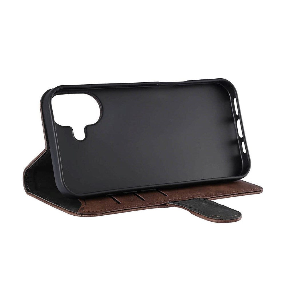 GEAR iPhone 16 Wallet - Læder Flip Cover m. Pung til 3 Kort - MagSafe Kompatibel - Brun
