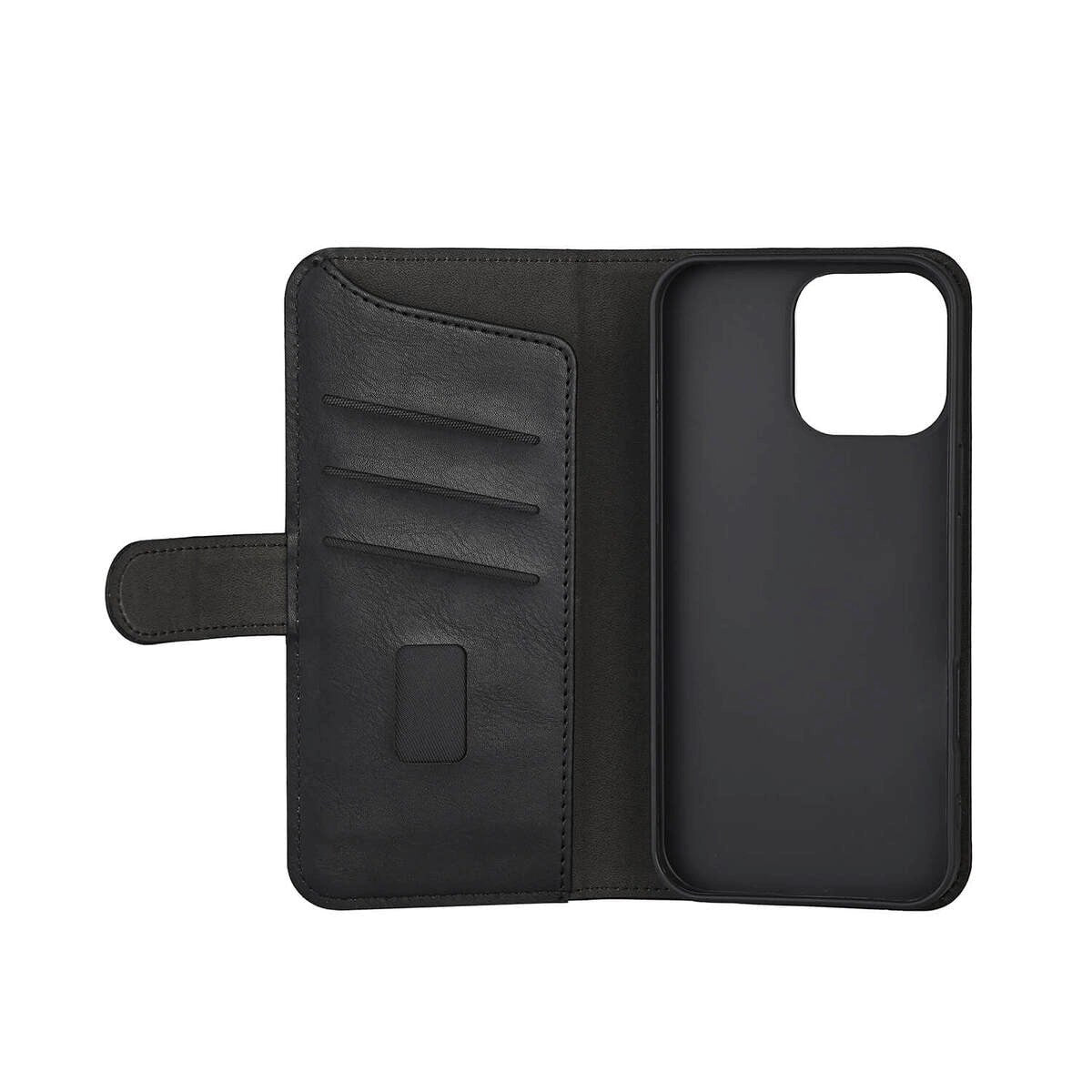 GEAR iPhone 16 Pro Max Wallet - Læder Flip Cover m. Pung til 3 Kort - MagSafe Kompatibel - Sort