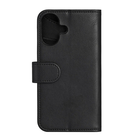 GEAR iPhone 16 Plus Wallet - Læder Flip Cover m. Pung til 3 Kort - MagSafe Kompatibel - Sort