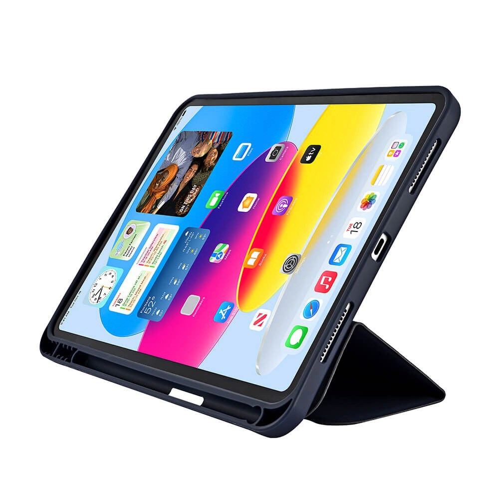 GEAR iPad 11" (2025) / iPad 10.9" (2024/2022) Pencilpocket Læder Flip Cover - Mørkeblå