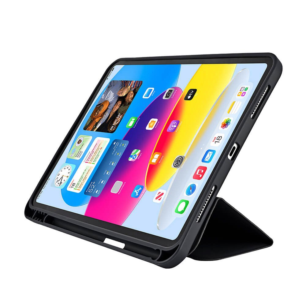 GEAR iPad 11" (2025) / iPad 10.9" (2024/2022) Pencilpocket Læder Flip Cover - Sort