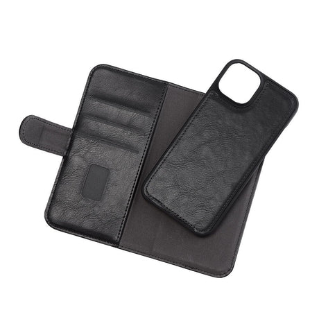 GEAR iPhone 14 Wallet - Læder Flip 2-i-1 Cover m. Pung 3 Kort - Sort