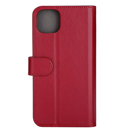 GEAR iPhone 14 Plus Wallet - Læder Flip Cover m. Pung til 3 Kort - Rød