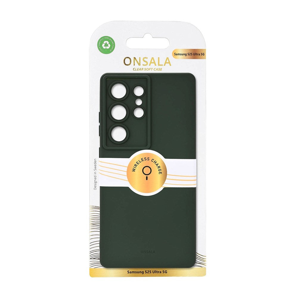 Onsala Samsung Galaxy S25 Ultra Silikone Touch Bagside Cover - Olive Green