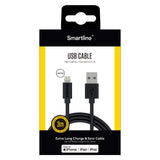 Smartline USB-A til Lightning Kabel 3 m. - Sort