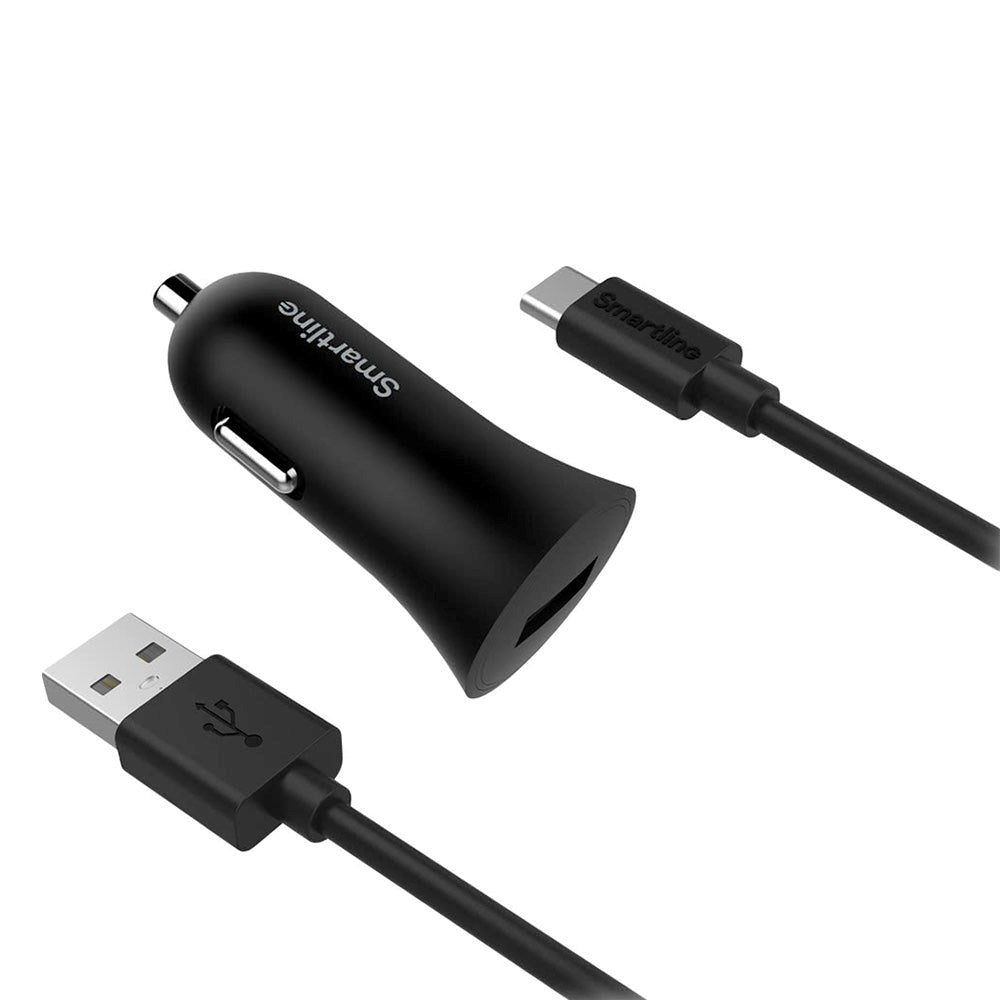 Smartline 12W Billader med USB-C Kabel 1m - Sort