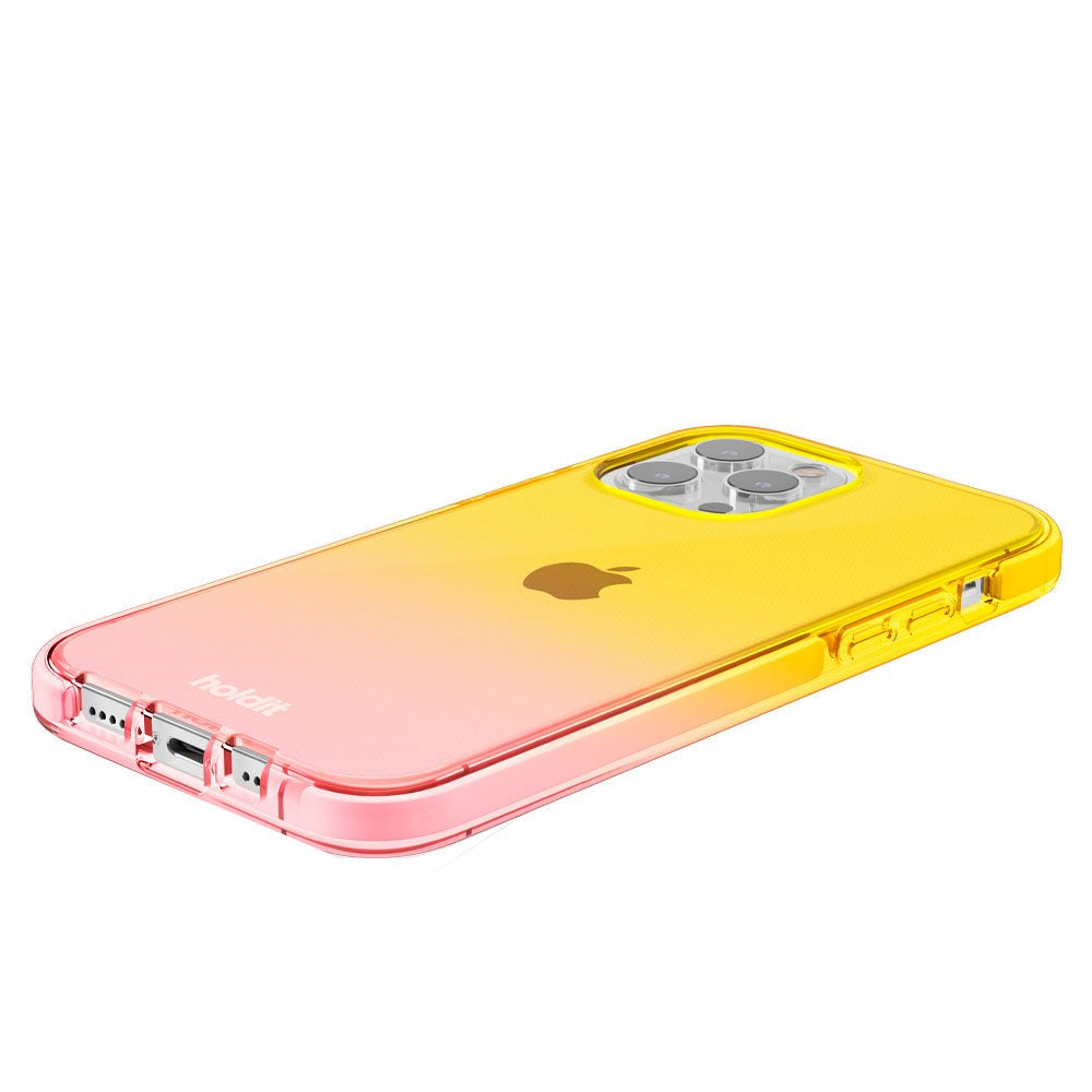 Holdit iPhone 13 Pro Seethru Mobil Cover - Gradient Bright Pink/Orange Juice