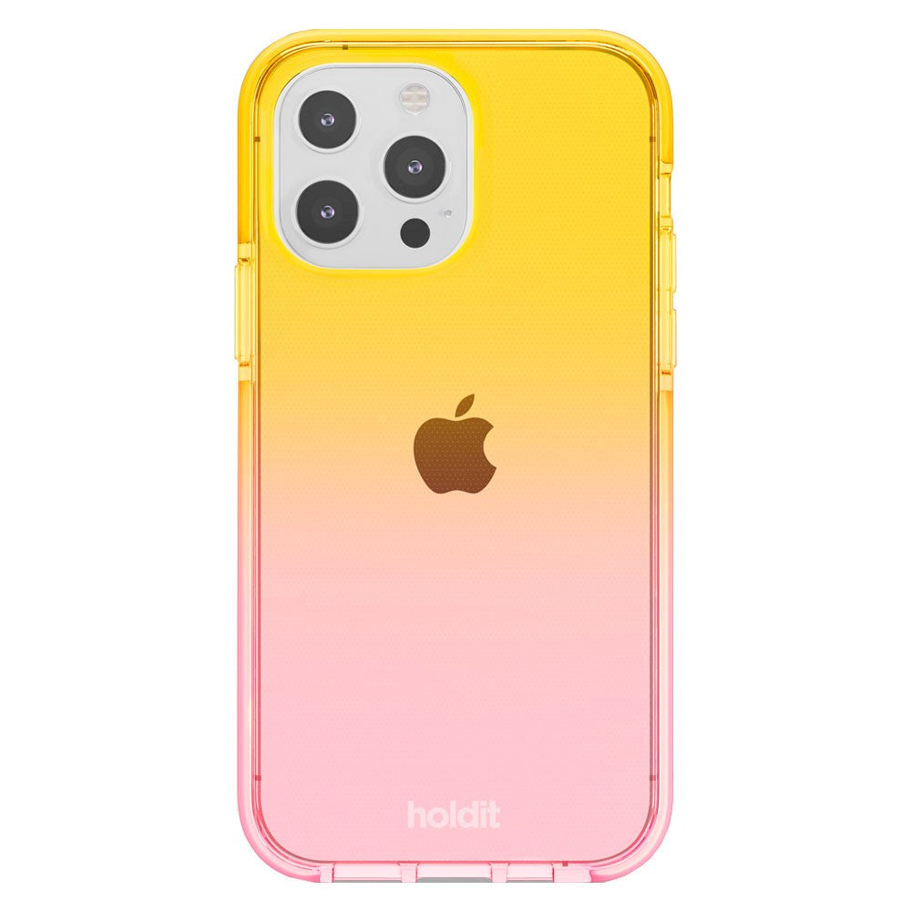 Holdit iPhone 13 Pro Seethru Mobil Cover - Gradient Bright Pink/Orange Juice