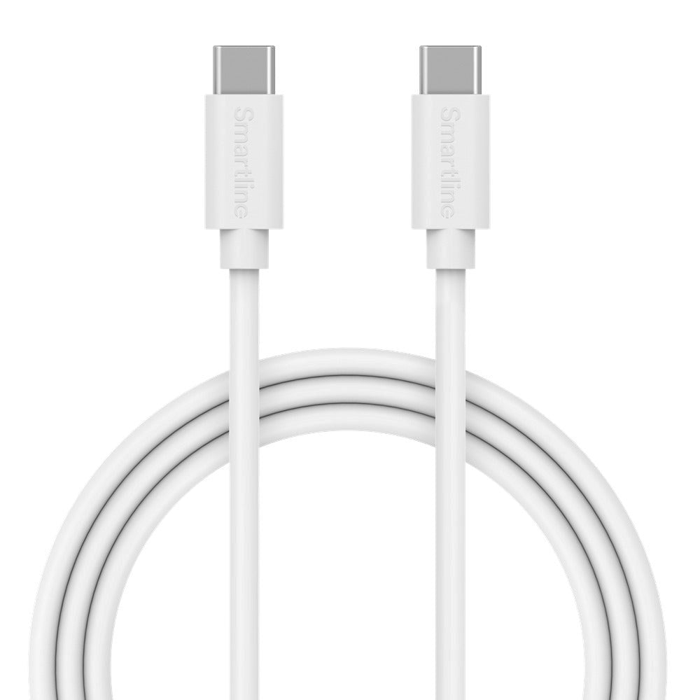 Smartline (3A/15W) USB-C til USB-C Kabel 3 m. - Hvid